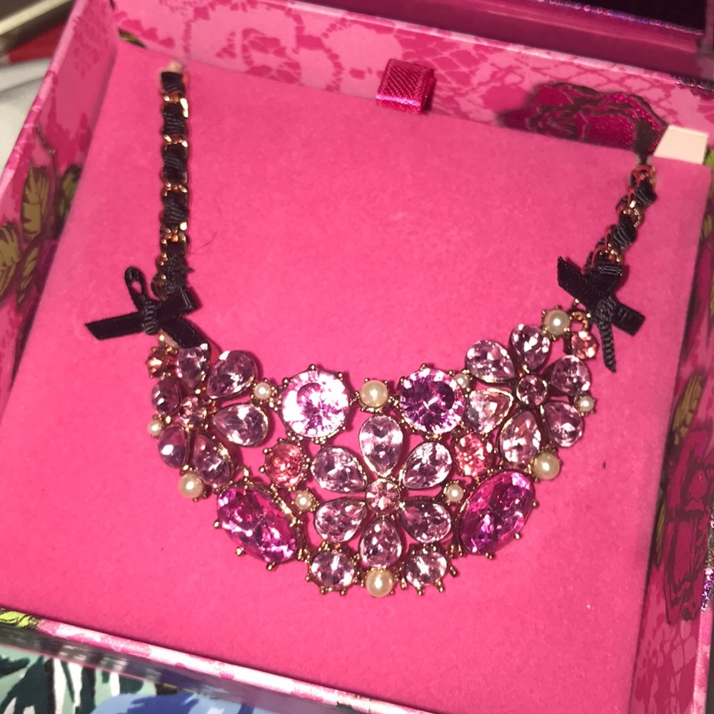 Betsey Johnson Rhinestone Necklace NEW